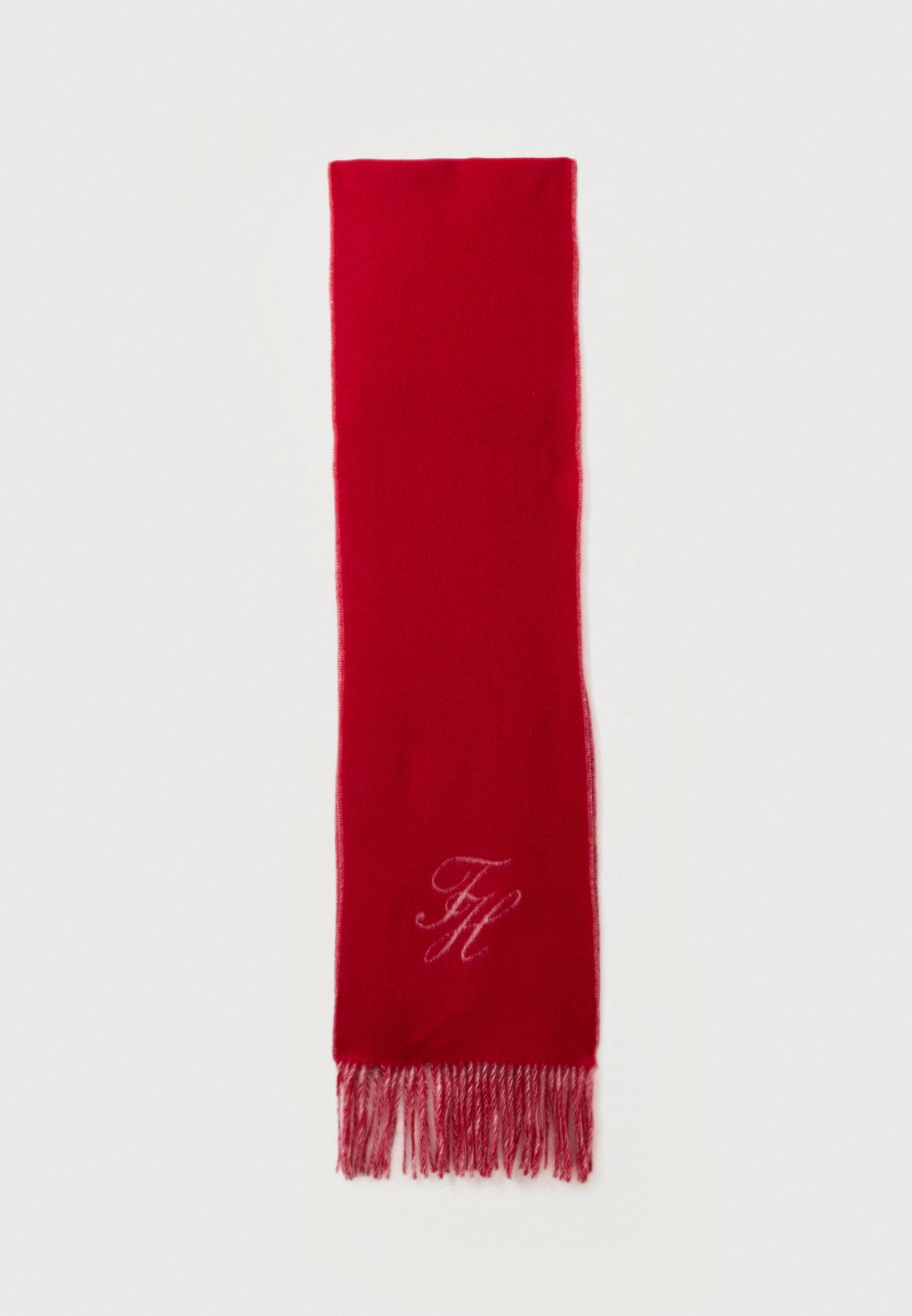 PURE WOOL LOGO FRINGE SCARF Media 1
