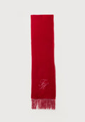 Tommy Hilfiger PURE WOOL LOGO FRINGE SCARF - Scarf - primary red