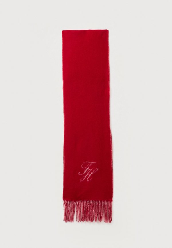 Tommy Hilfiger PURE WOOL LOGO FRINGE SCARF - Scarf - primary red