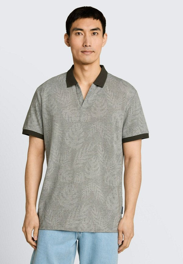 TOM TAILOR Polo shirt - green leaf jacquard design