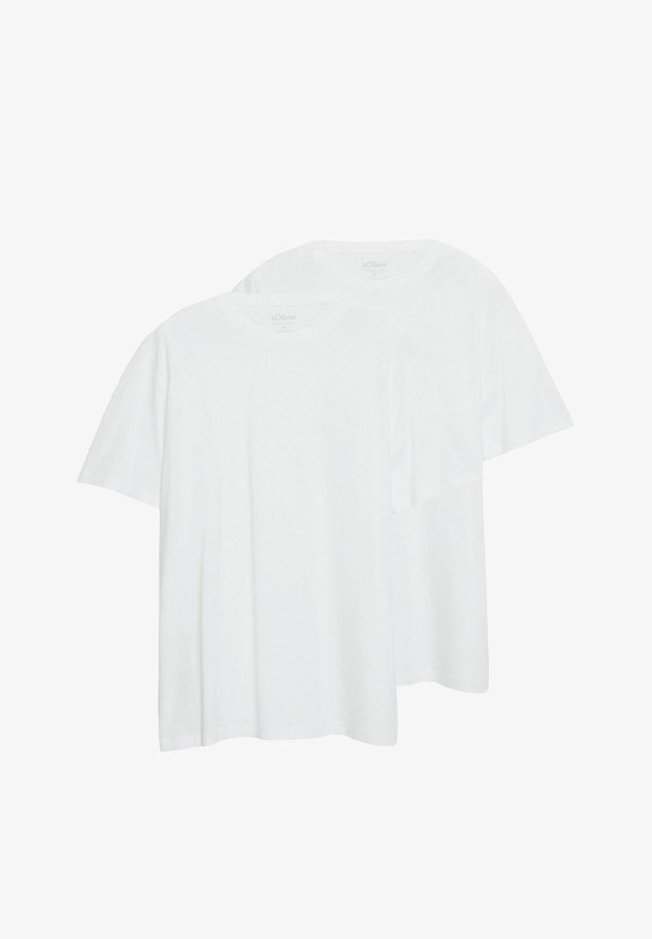 s.Oliver S.OLIVER HERREN T-SHIRT MIT LOGO-PRINT | 2 STÜCK  - Basic T-shirt - x weiß