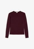 Bershka LONG SLEEVE ROUND NECK - T-SHIRT - Long sleeved top - dark red