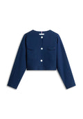 TAILORED COLLARLESS BOXY SHORT UTILITY JACKET Media 1