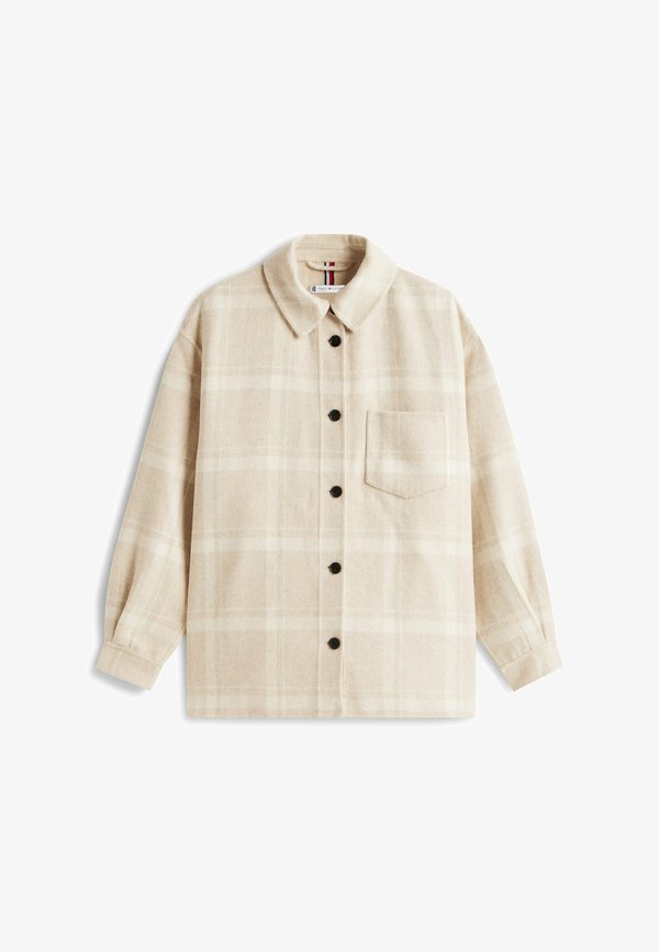 Tommy Hilfiger POCKET SHACKET - Classic coat - cream  ow check