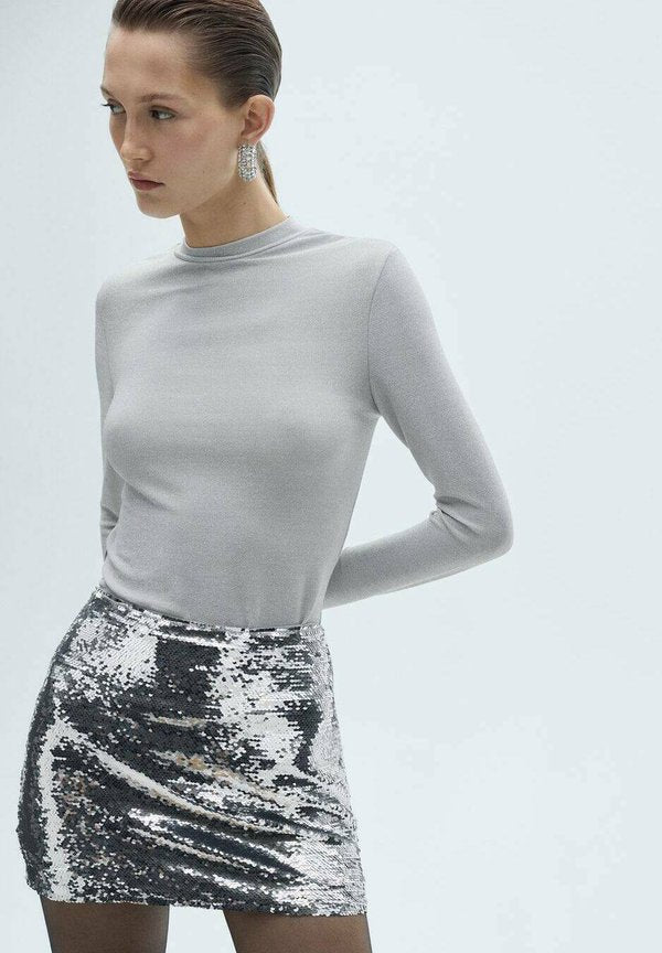 Mango Long sleeved top - light grey