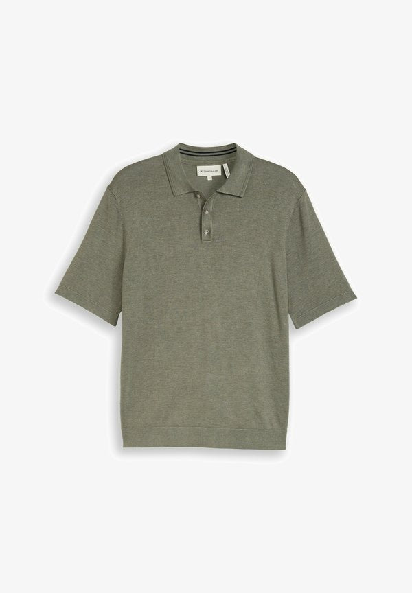 TOM TAILOR Polo shirt - greyish shadow olive melange