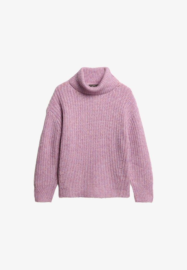 Superdry & Co BRUSHED SLOUCH NECK - Jumper - dusty rose twist