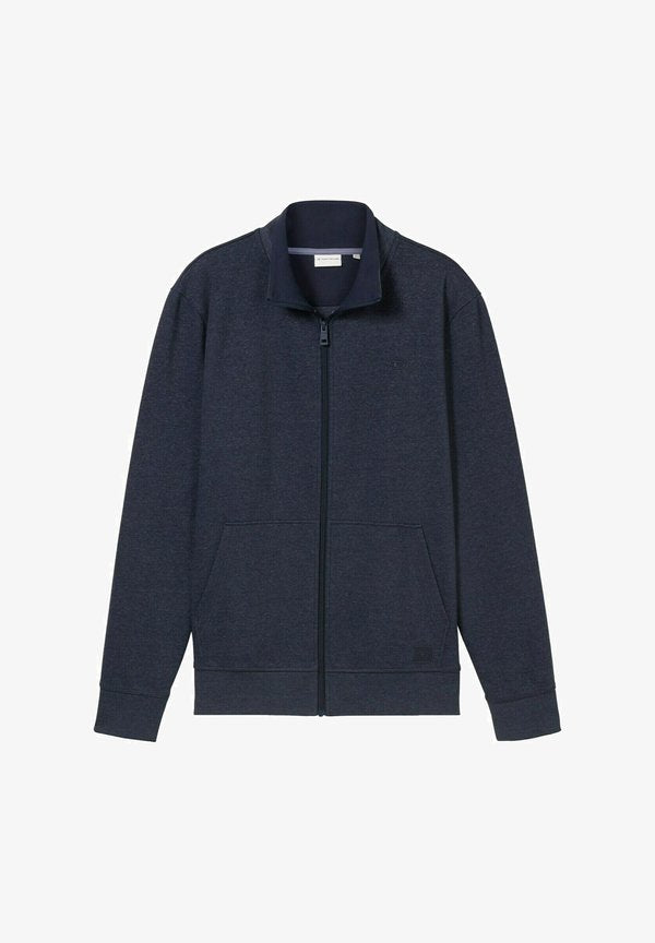 TOM TAILOR IN OPTIK - Zip-up sweatshirt - sky captain blue white melange