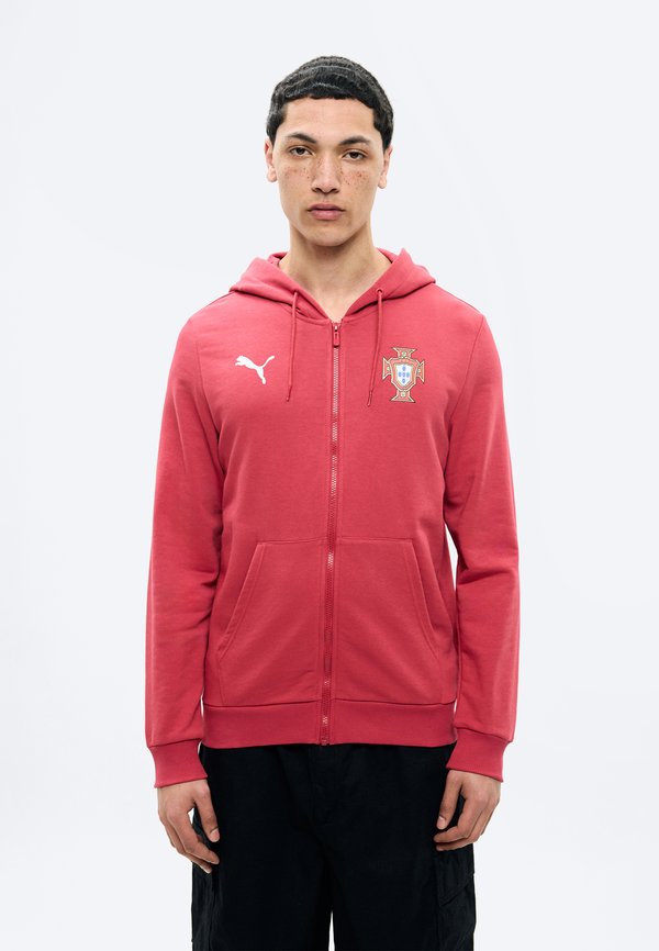 Puma PORTUGAL FPF FTBLCULTURE HOODED JACKET - National team wear - club red/white