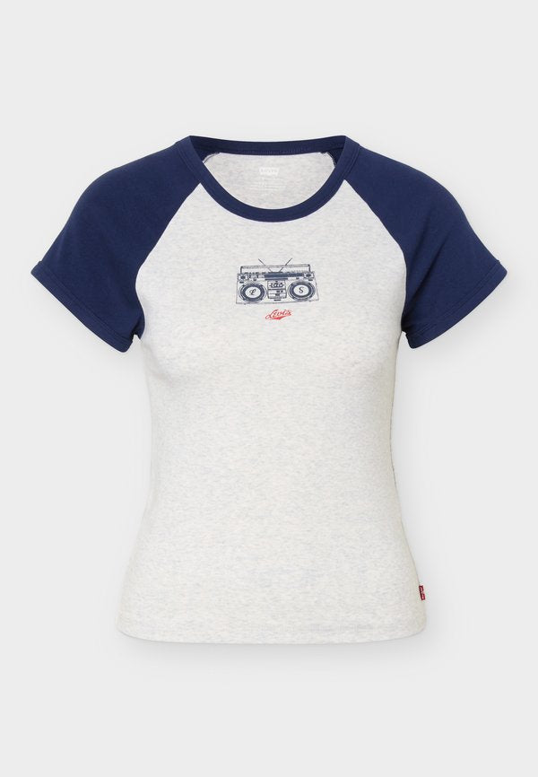 Levi's® RILEY RAGLAN TEE - Print T-shirt - orbit heather/navy blazer