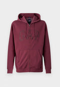 Bordeauxfarbener Zip-Hoodie mit einer Fronttasche und Zugbandkapuze, ausgestattet mit einem dezenten GAP-Logo auf der Brust.