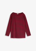 TOM TAILOR T-SHIRT STRIPED BOATNECK - Long sleeved top - preppy plum red stripe