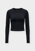 Nike Performance SCULPT - Long sleeved top - black/beige