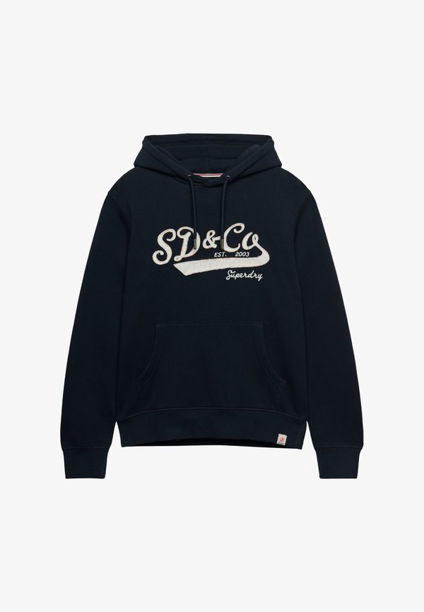 Superdry & Co SUPERDRY SD&CO WASHED EMBROIDERED RELAXED HOODIE.. - Hoodie - eclipse navy