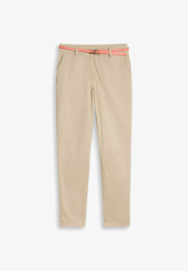 TOM TAILOR TOM TAILOR HOSEN & CHINO CHINO MIT GÜRTEL - Chinos - gravel beige