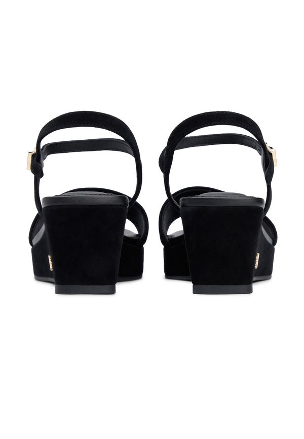 Tommy Hilfiger SUEDE TH MONOGRAM WEDGE SANDALS