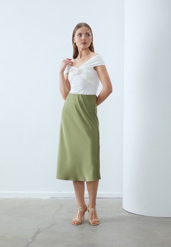 Anna Field SATIN MIDI SKIRT