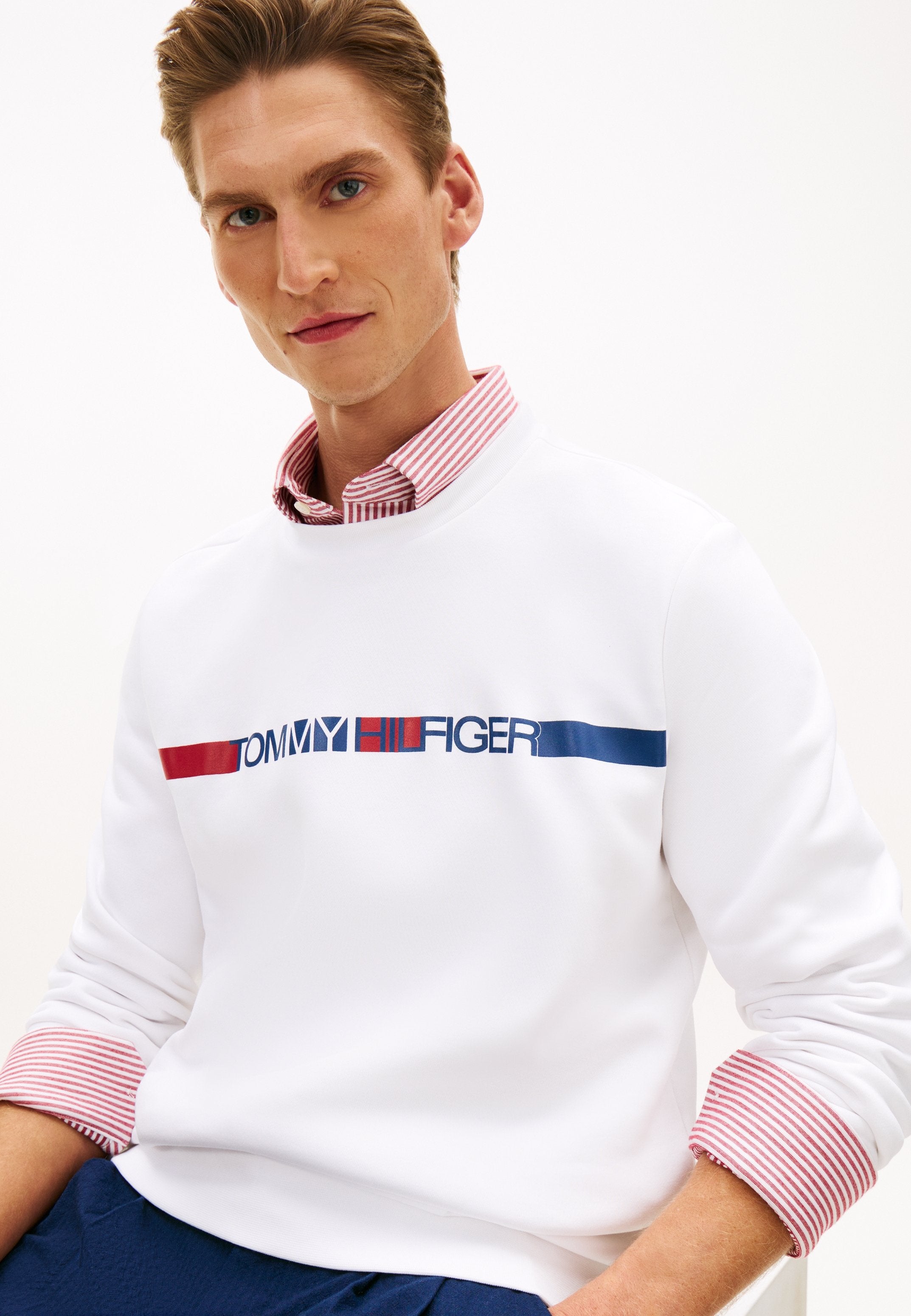 LOGO STRIPE FRENCH TERRY SWEATSHIRT Media 5