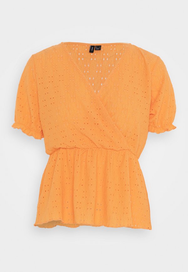 Vero Moda VMULRIKKE BRODERIE ANGLAIS - Print T-shirt - mock orange