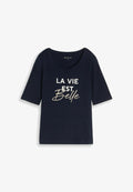 TOM TAILOR T-SHIRT CREW NECK WITH PRINT - Print T-shirt - sky captain blue
