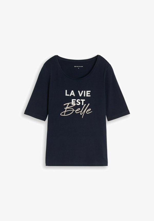 TOM TAILOR T-SHIRT CREW NECK WITH PRINT - Print T-shirt - sky captain blue