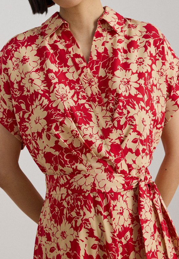 Lauren Ralph Lauren Petite FLORAL BELTED CREPE DRESS