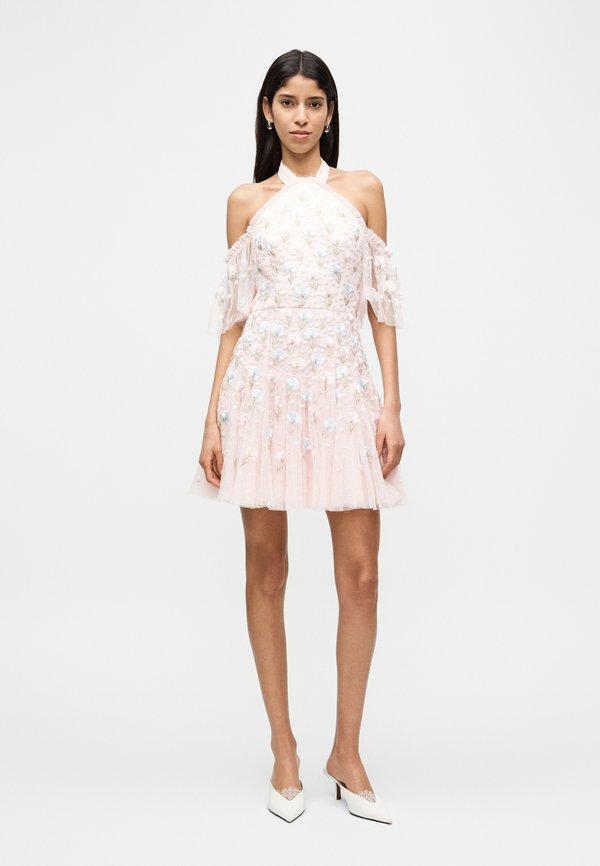 Needle & Thread DANDELION DITSY HALTER NECK MICRO MINI DRESS