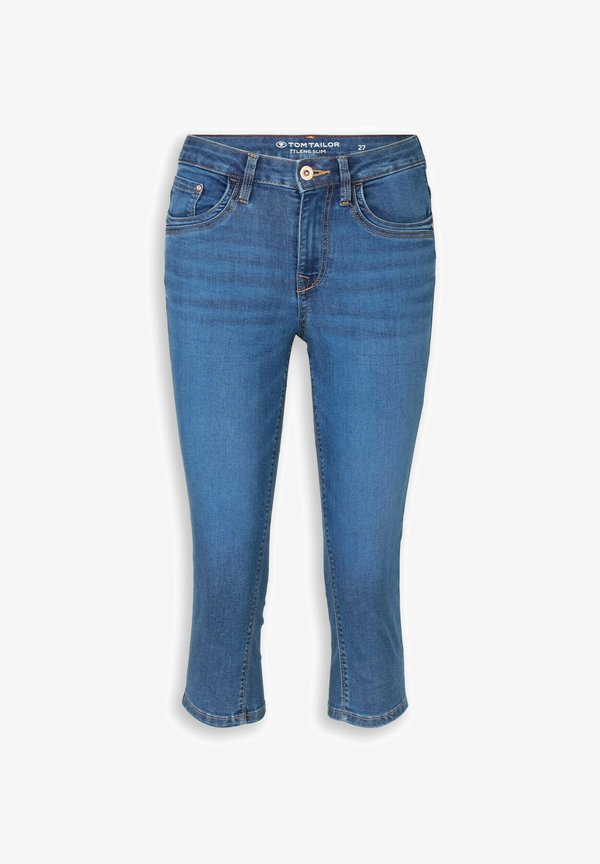 TOM TAILOR TTLENE SLIM FIT - Denim shorts - clean mid stone blue denim