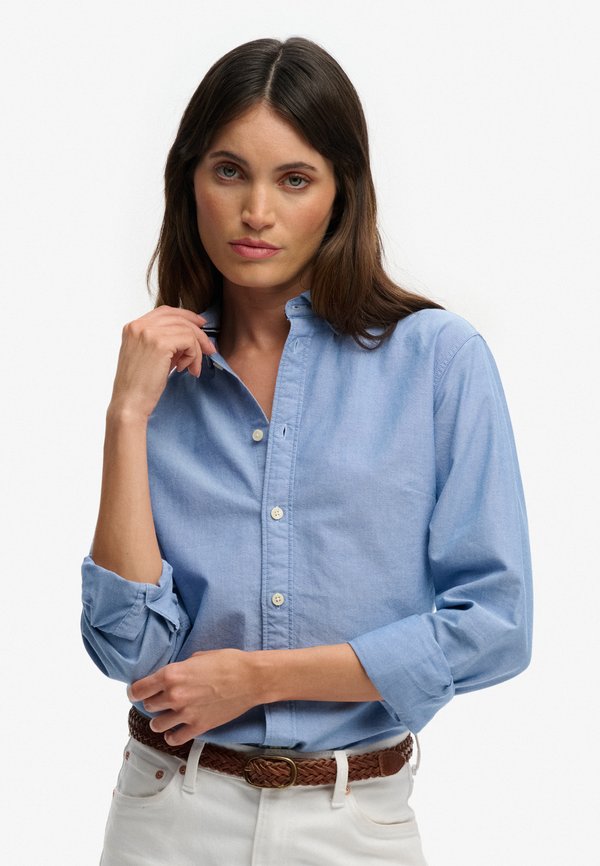 Superdry & Co OXFORD LONG SLEEVE - Button-down blouse - azure blue chambray oxford