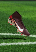Nike Performance MERCURIAL SUPERFLY 10 ACADEMY UNITED FG/MG UNISEX - Football boots artificial grass - burgundy crush/metallic silver-coloured/university red/fossil