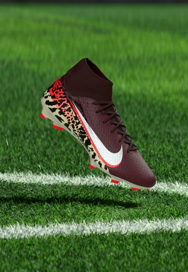 Nike Performance MERCURIAL SUPERFLY 10 ACADEMY UNITED FG/MG UNISEX - Football boots artificial grass - burgundy crush/metallic silver-coloured/university red/fossil