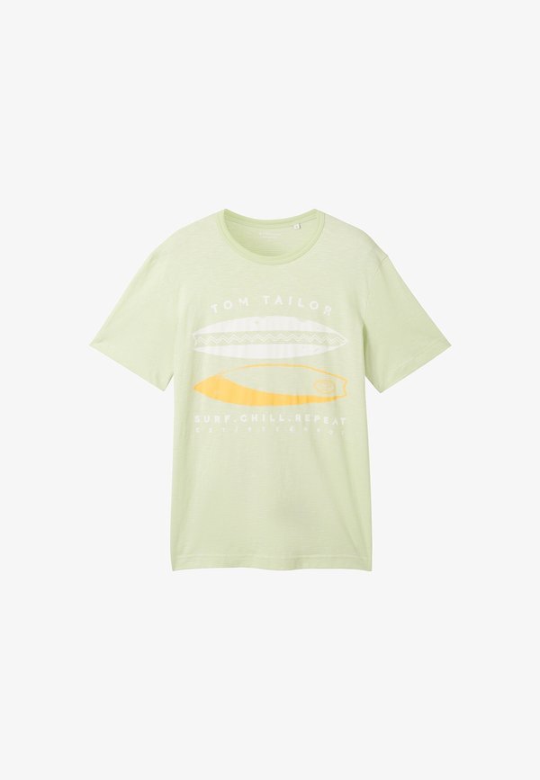 TOM TAILOR KURZARM - Print T-shirt - grün
