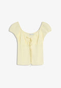 Bershka RUSTIC WITH TIES - Blouse - yellow