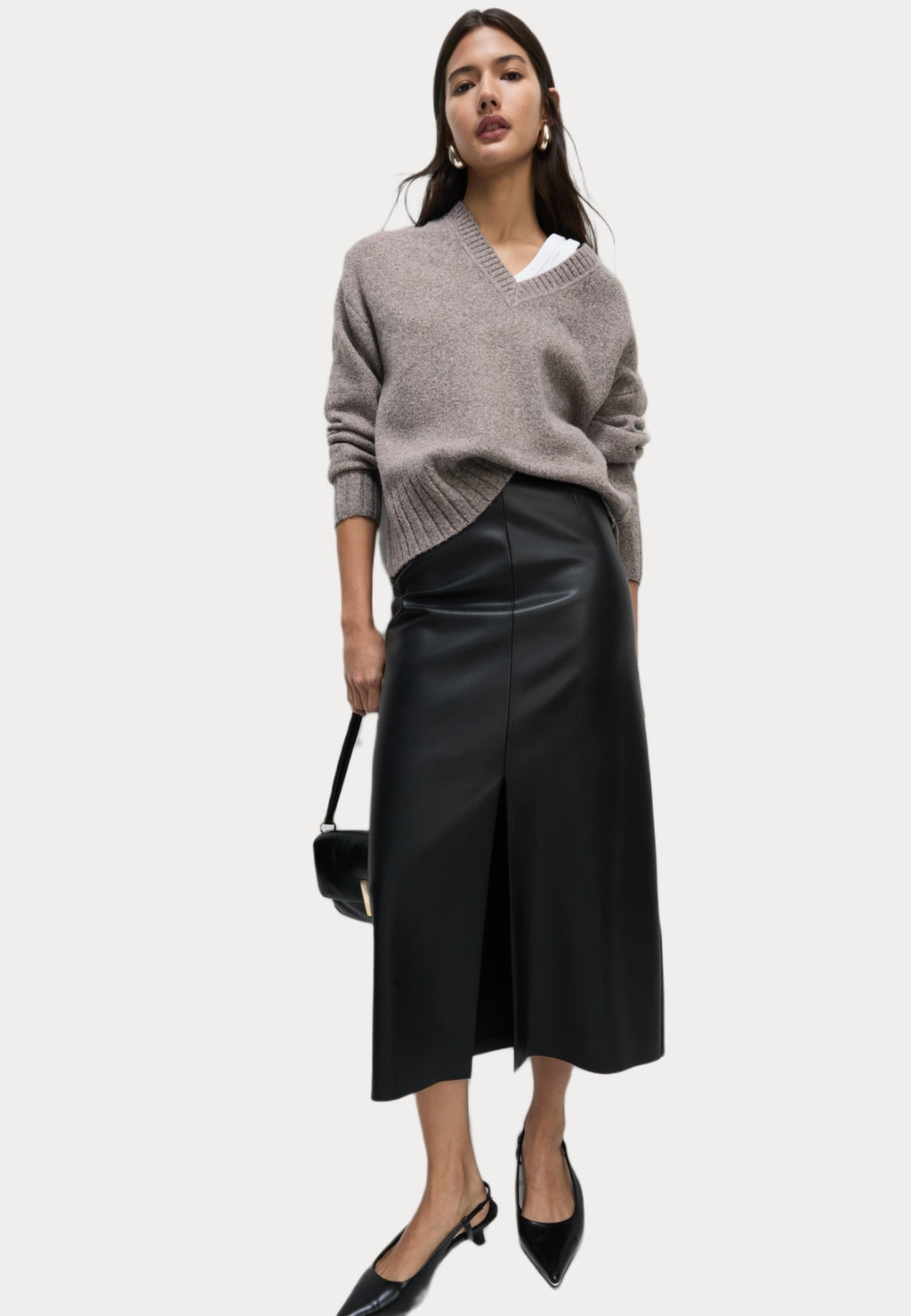 Marks & Spencer TEXTURED V-NECK TWISTED TWEED RELAXED