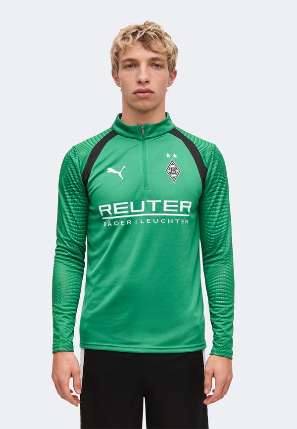 Puma BORRUSIA MÖNCHENGLADBACH TRAINING 1/4 ZIP TOP IND - Club wear - archive green- white
