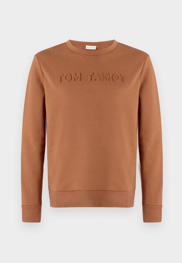 TOM TAILOR EMBOSSED - Sweatshirt - deep cognac