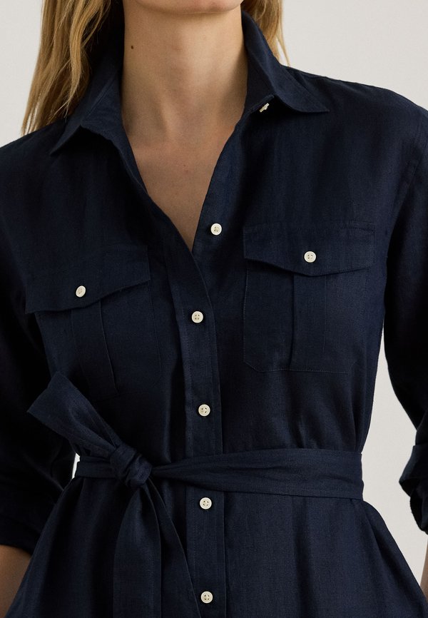 Lauren Ralph Lauren BELTED LINEN MIDI SHIRTDRESS