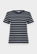 Tommy Hilfiger GOLD-TONE BUTTON SLIM BOAT NECK T-SHIRT