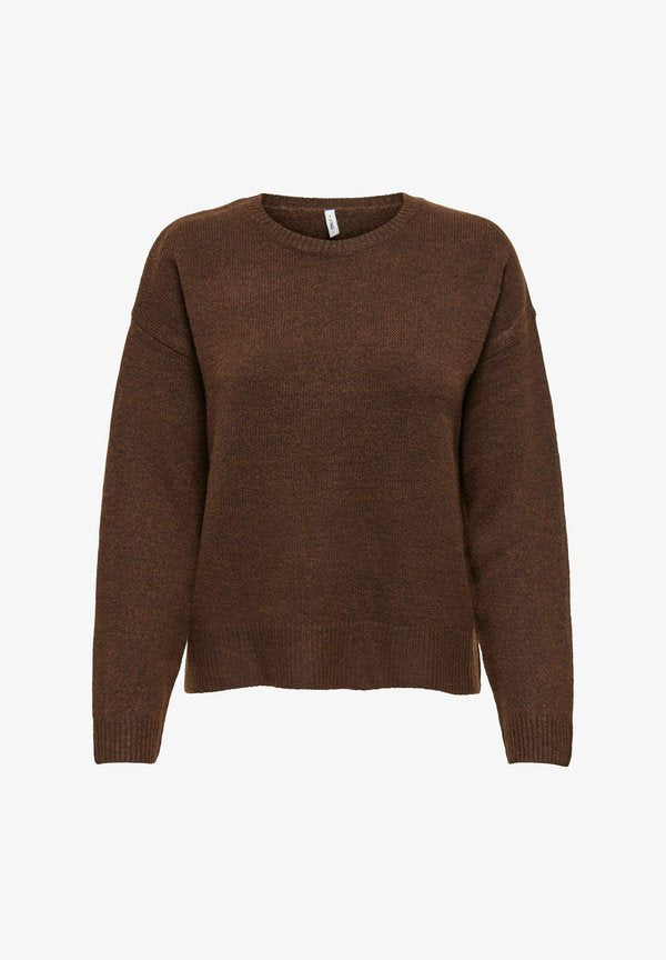 ONLY ONLOLIVIA LS O-NECK CC KNT - Jumper - chocolate martini