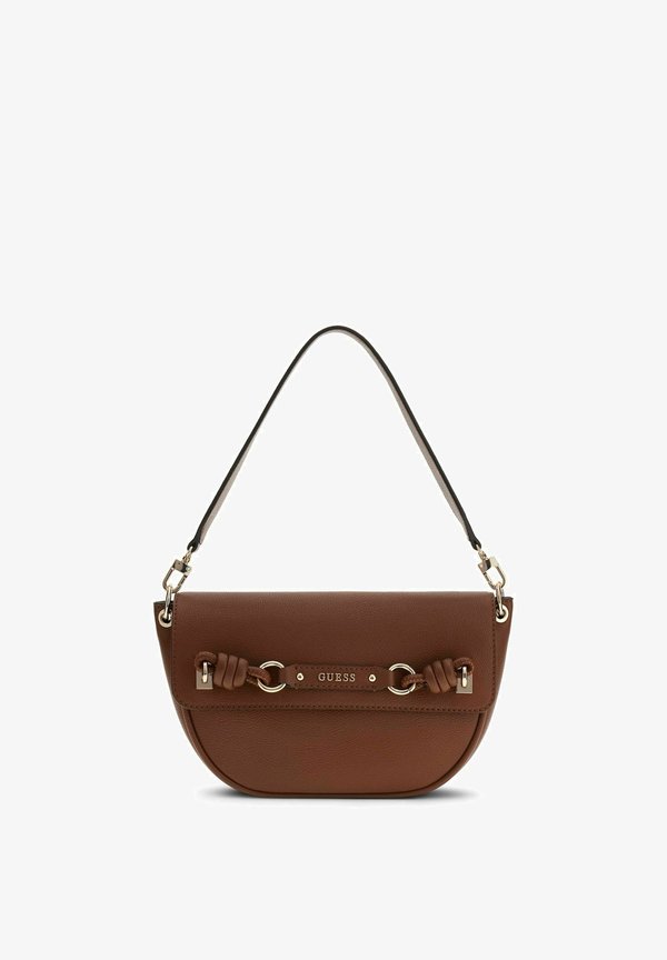 Guess CAMELIA FLAP SHOULDER BAG - Handbag - cognac