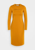 NU-IN STEFANIE GIESINGER CUT OUT MOCK NECK MIDI DRESS