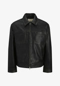 Jack & Jones Leather Leather - Leather jacket - black