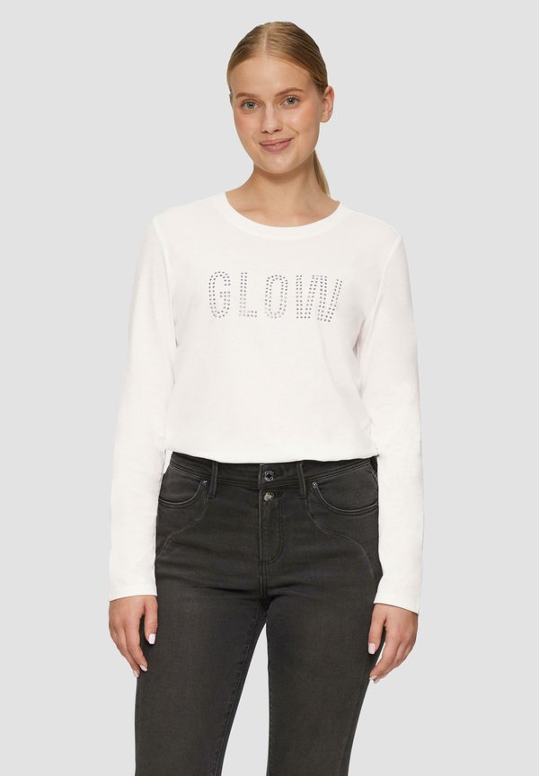 s.Oliver MIT FRONTPRINT - Long sleeved top - creme