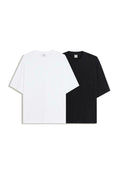 Bershka PACK OF 2 BOXY  - Basic T-shirt - white