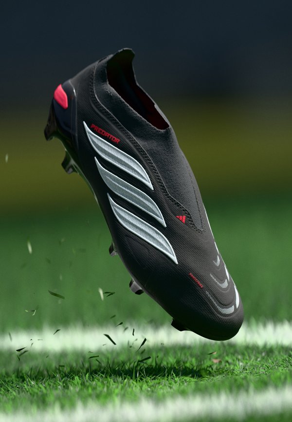 adidas Performance PREDATOR LEAGUE LACELESS - Firm-ground football boots - core black/footwear white/lucid red