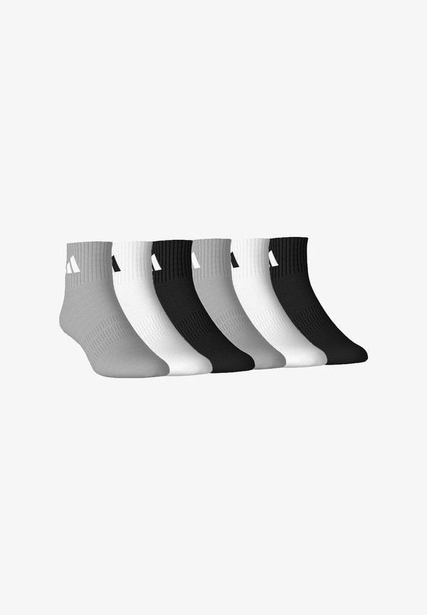 adidas Performance UNISEX CUSHIONED SPORTSWEAR ANKLE QUARTER 6 PAAR PACK  - Sports socks - grey white black
