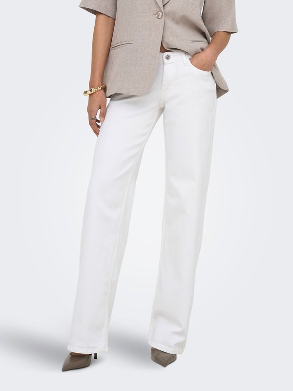 ONLY Wide-fit ONLJULLES Low waist Wide Leg Fit - Straight leg jeans - white denim
