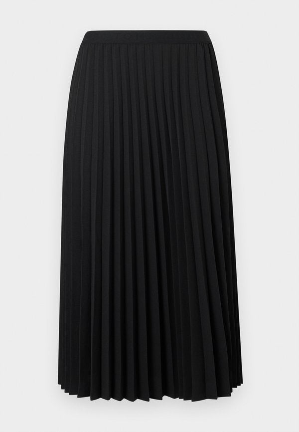 Tommy Hilfiger PLEATED TWILL MIDI SKIRT - Pleated skirt - black