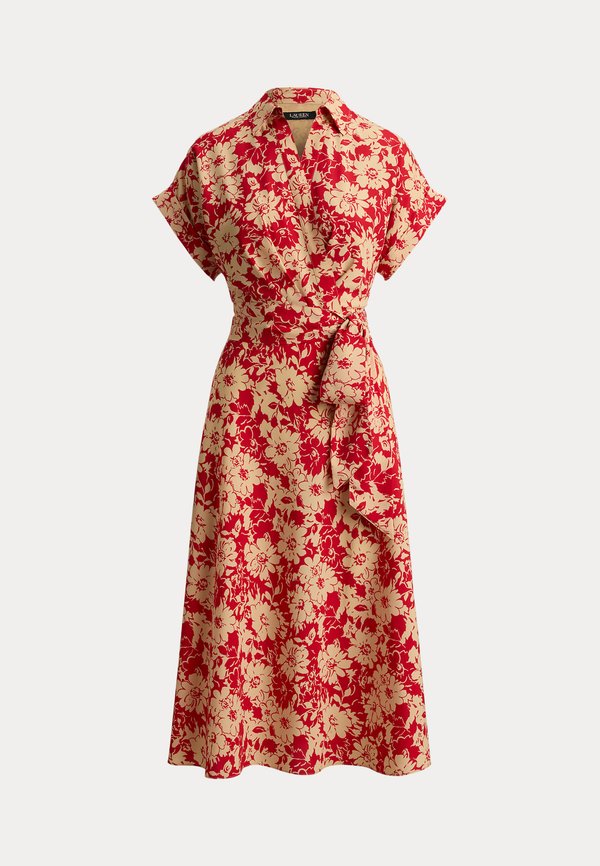 Lauren Ralph Lauren Petite FLORAL BELTED CREPE DRESS