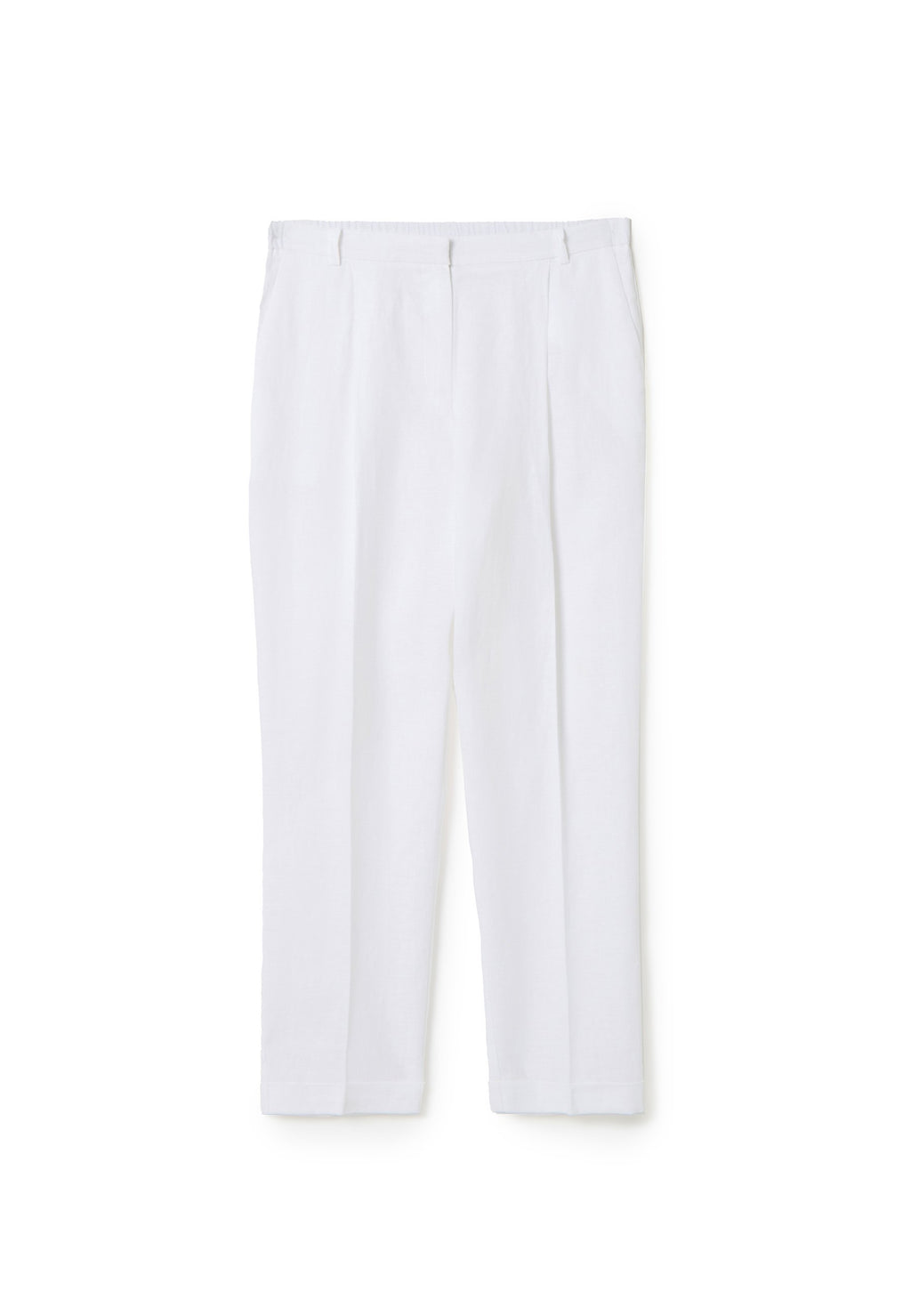 Stefanel CROPPED CIGARETTE TROUSERS IN LINEN